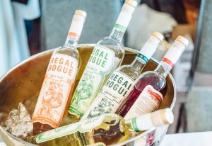 Regal Rogue assorted bottles in a large ice bucket.