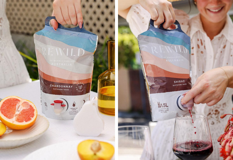 Rewild Bagnum wine bags.