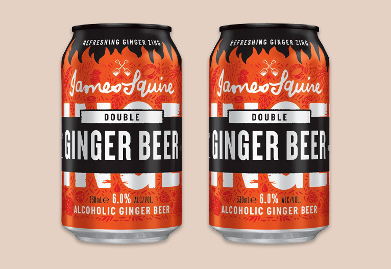 James Squire Double Ginger Beer cans.