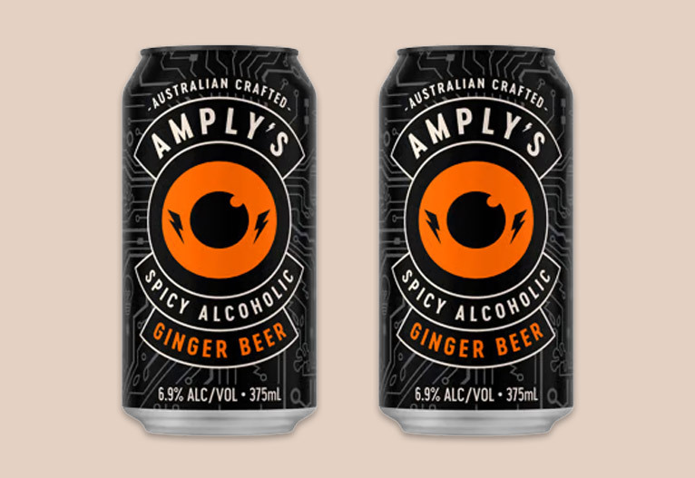 Amply's Ginger Beer cans.