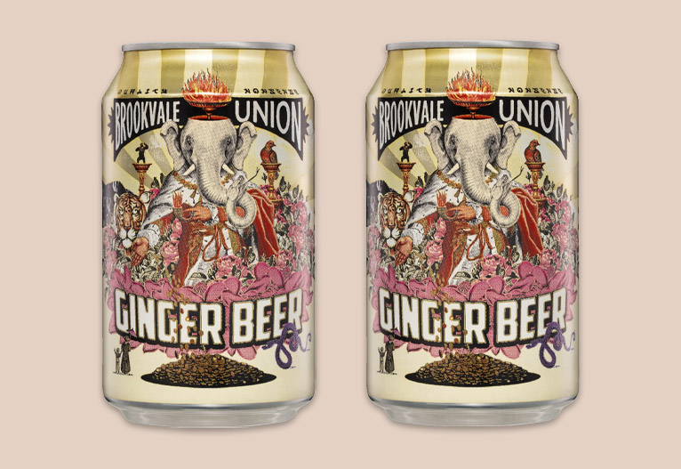 Brookvale Union ginger beer cans.