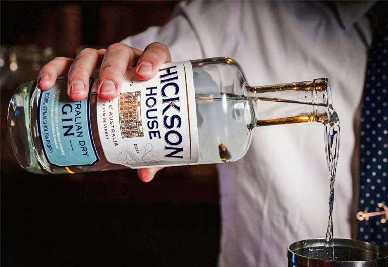 Man pours Hickson House Australian Dry Gin.