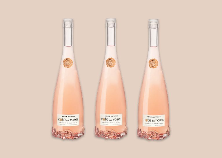 Gérard Bertrand Cote des Roses Rosé bottles.