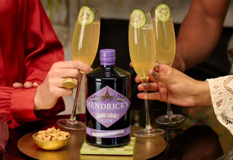 Hendrick's Grand Cabaret French 75 cocktail.