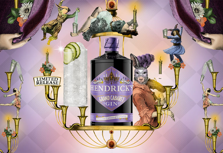 Hendrick's Grand Cabaret Gin bottle.