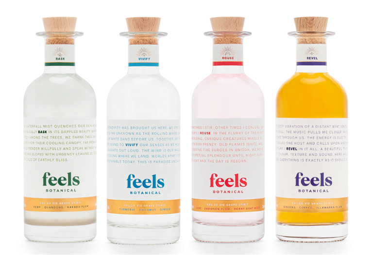 4 different flavours of Feels Botanicals