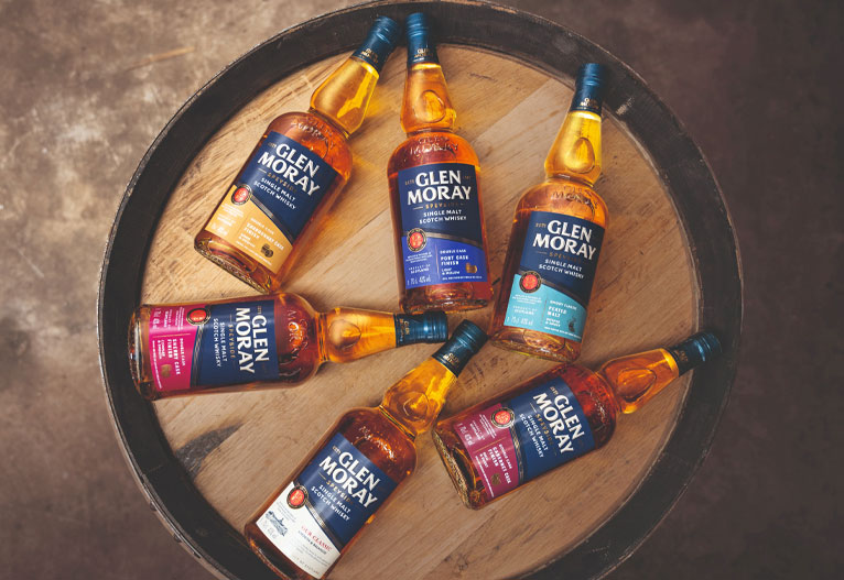 Glen Moray Scotch Whisky varieties.