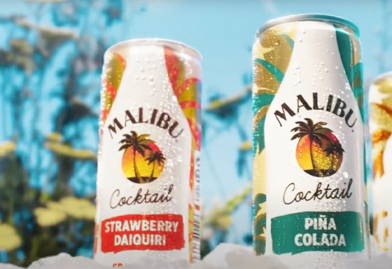 Malibu premixed pina colada cans.