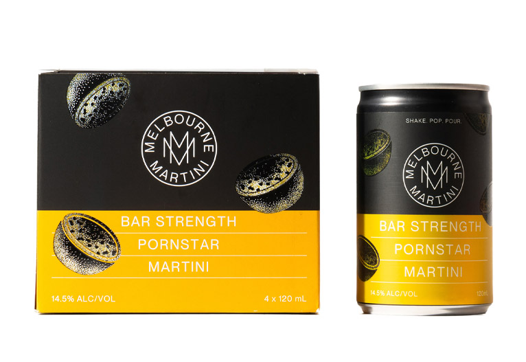 Melbourne Martini Bar Strength Premix cans.