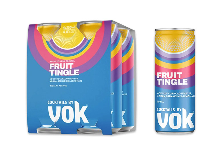 Vok Fruit Tingle premix cocktail cans.