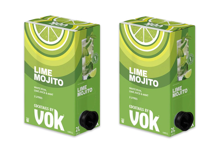 Vok Lime Mojito premixed cocktail cask.