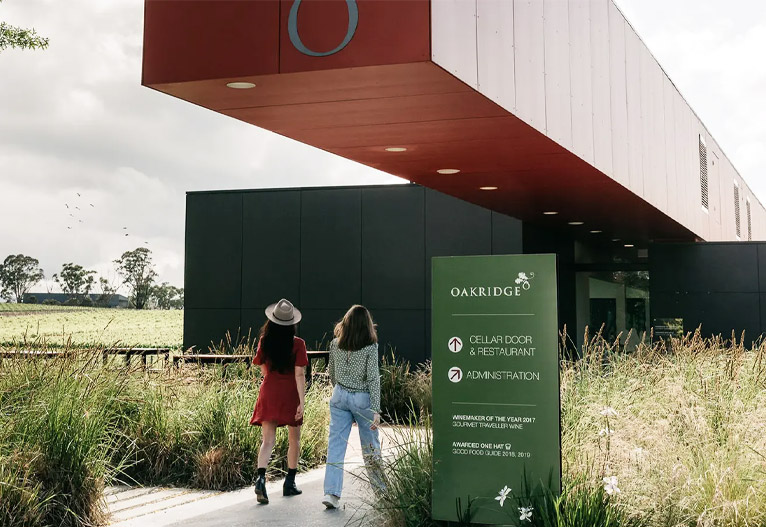 Oakridge winery entrance in the Yarra Valley.