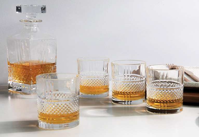 Maxwell & Williams Verona whisky glass set with a decanter.