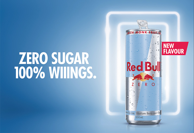 Red Bull Zero banner.