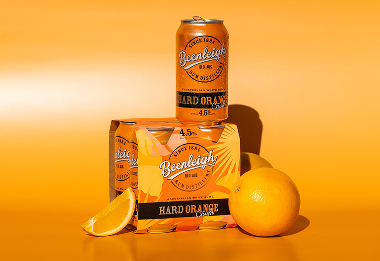Beenleigh hard orange premix alcoholic drink.
