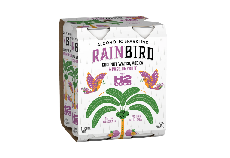 Rainbird x H2coco Vodka Coconut Water and Passionfruit Can 330mL.