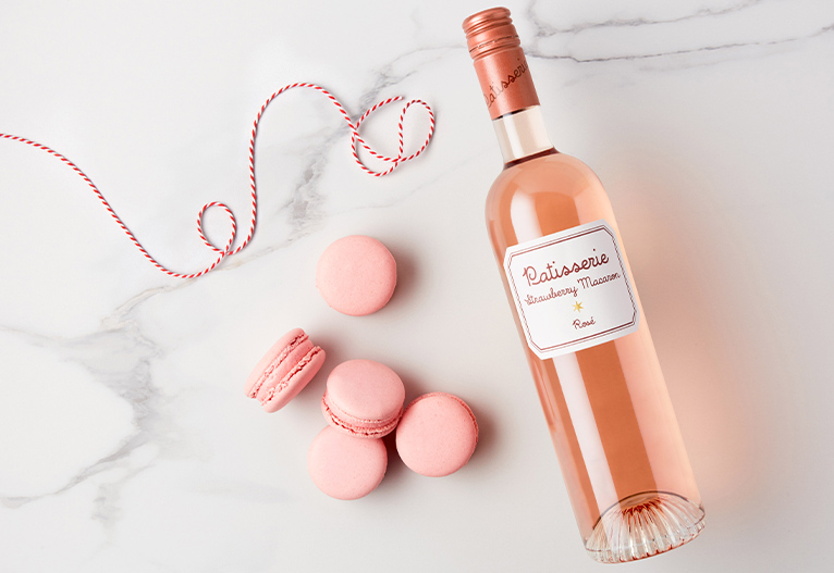 Patisserie Strawberry Macaron Wine.