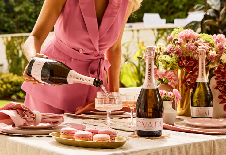 Oakridge Ovata Sparkling Rosé wine.