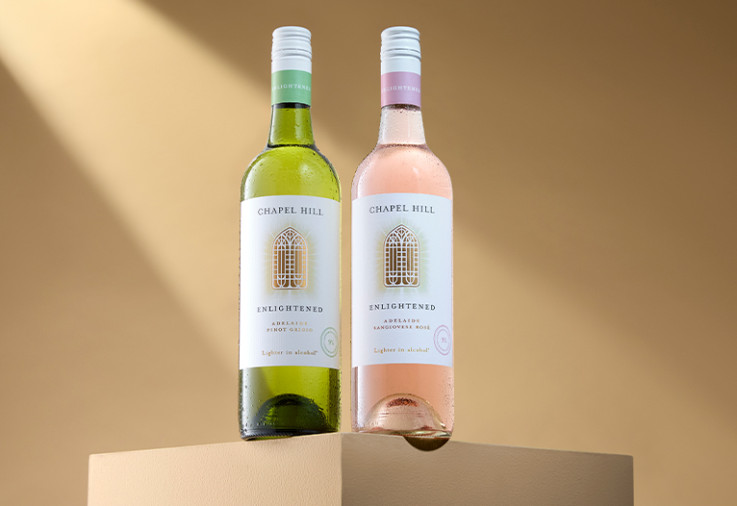 Chapel Hill Enlightened wine bottles.