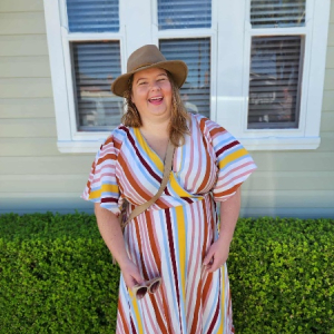 The girl with the products