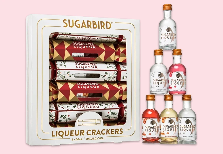 Sugarbird Christmas gin alcohol crackers.