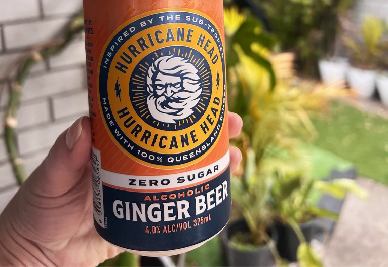 Hurricane Zero Sugar Alcoholic Ginger Beer.
