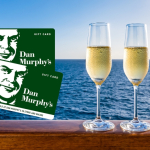 Dan Murphy's Gift cards and two glasses of champagne.
