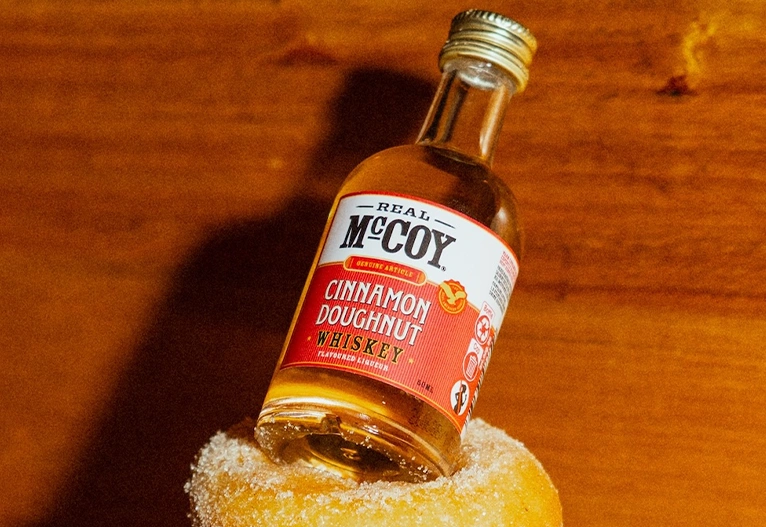 Real McCoy Cinnamon Doughnut Whiskey Liqueur.