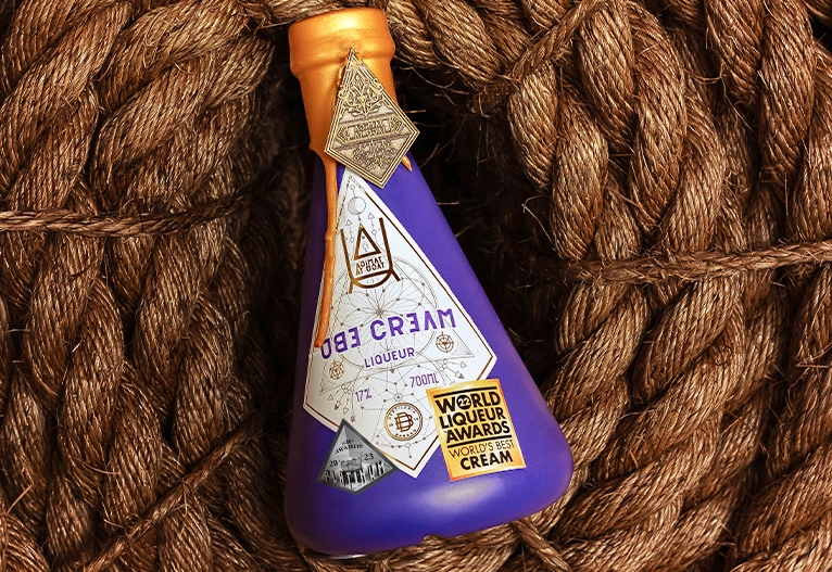 Ube Cream Liqueur bottle.