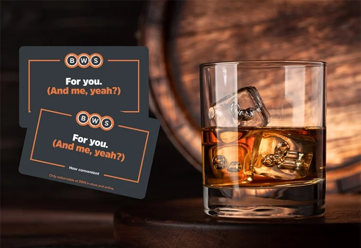 Glass of whisky and BSW gift cards.